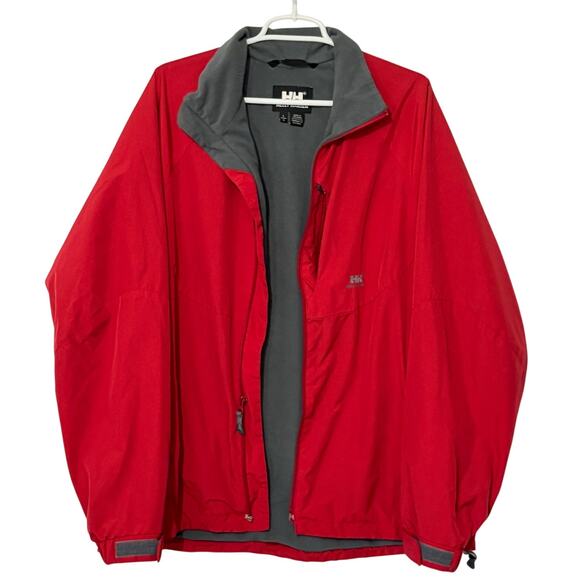 Helly Hansen Fleece Lined Jacket Mens Large Dark Red Lightweight Soft Shell - Picture 2 of 12